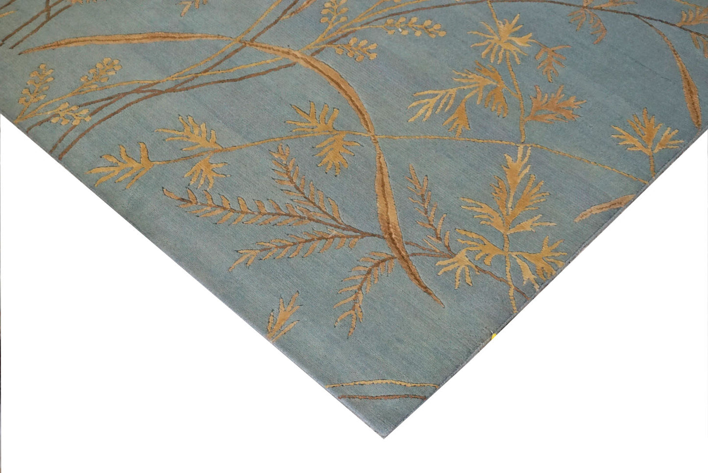 Modern L.Blue JASMIN 10x14 Hand Knotted Area Rug from India