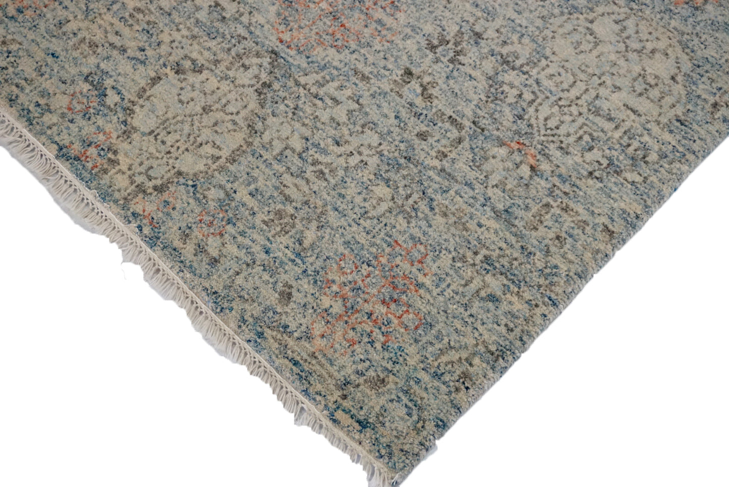 Modern Turq 843 4ft Square Hand Knotted Area Rug from India