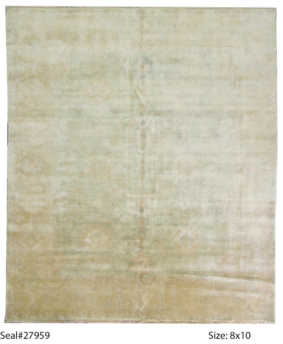 Traditional L.Green HE-15 8x10 Hand Knotted Area Rug from India