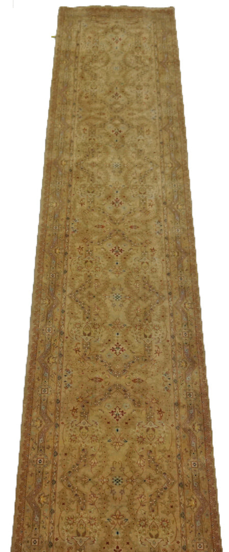 Traditional L.Gold S-20 15ft Above Runner Hand Knotted Area Rug from India