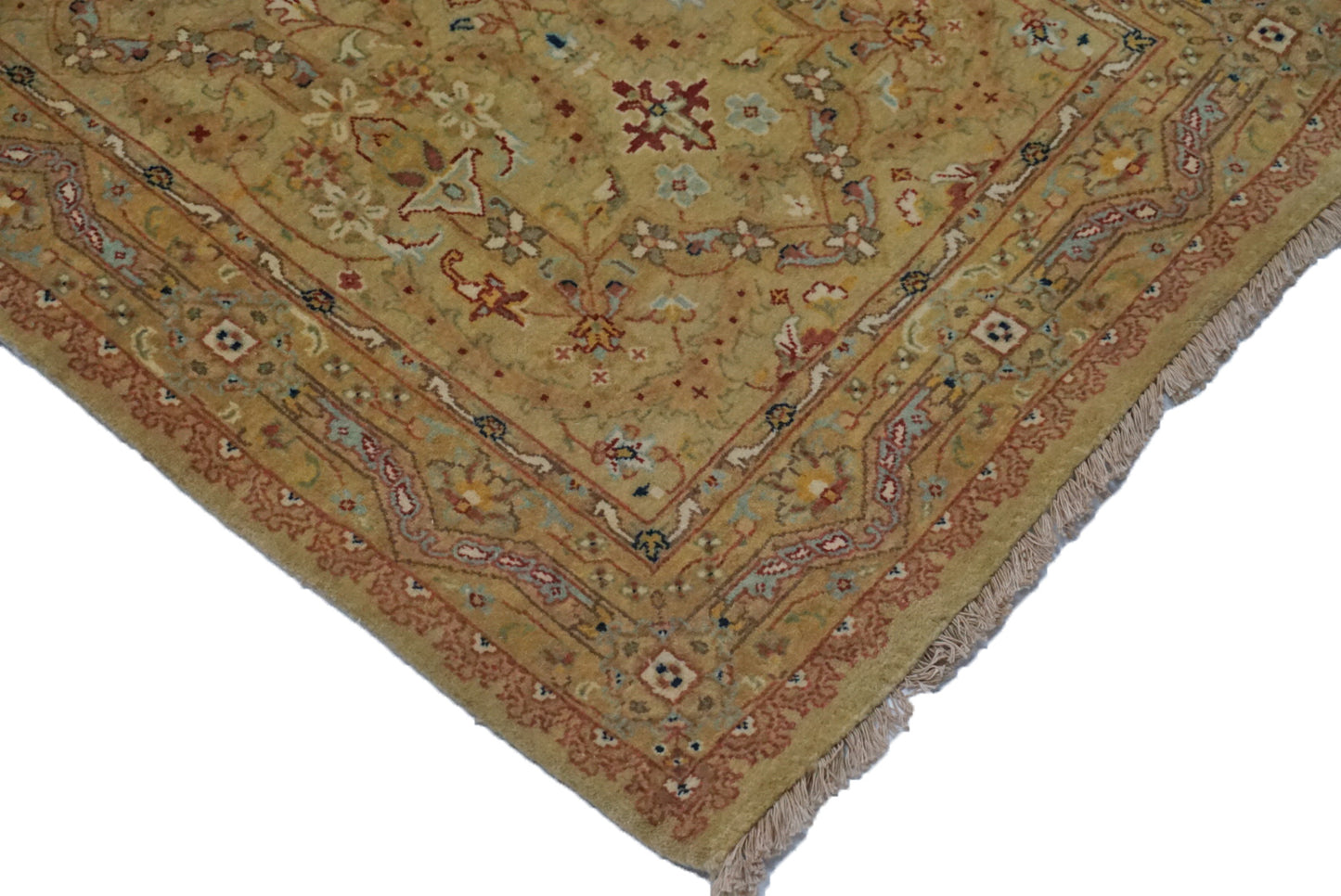 Traditional L.Gold S-20 15ft Above Runner Hand Knotted Area Rug from India