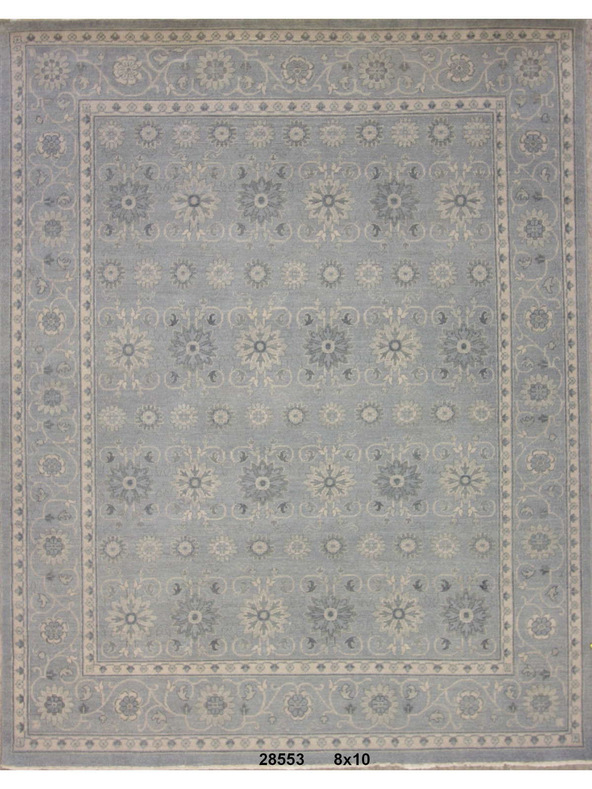 Traditional Grey PD-11 8x10 Hand Knotted Area Rug from India