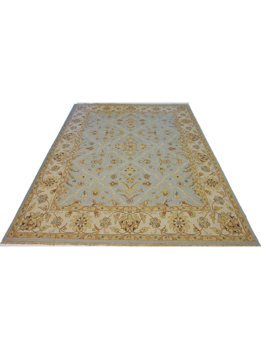 Traditional L.Blue 714 8x10 Flat Weave Area Rug from India