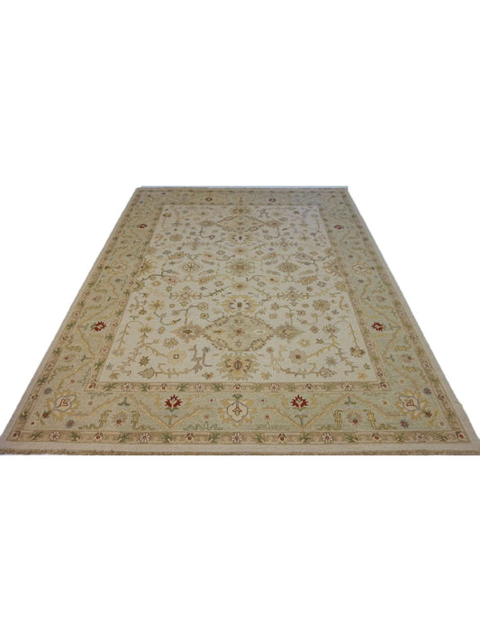 Traditional Ivory 706 8x10 Flat Weave Area Rug from India