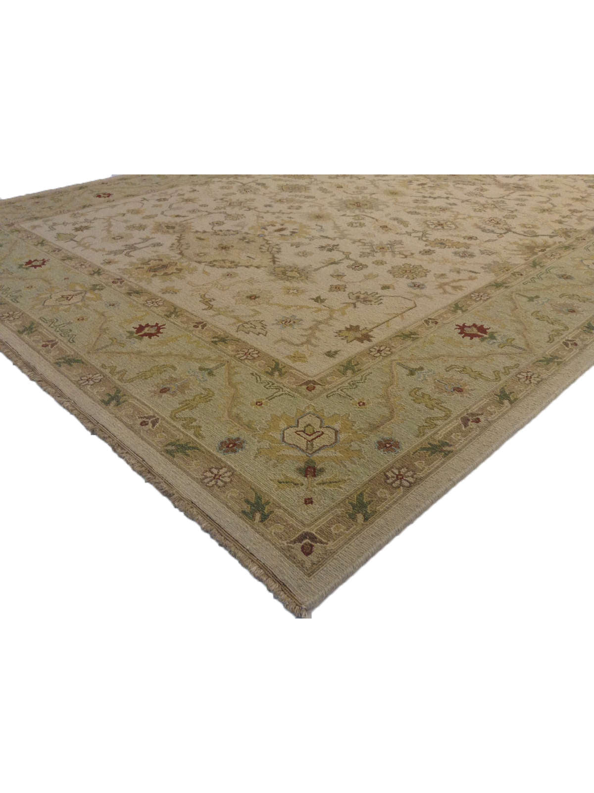 Traditional Ivory 706 8x10 Flat Weave Area Rug from India