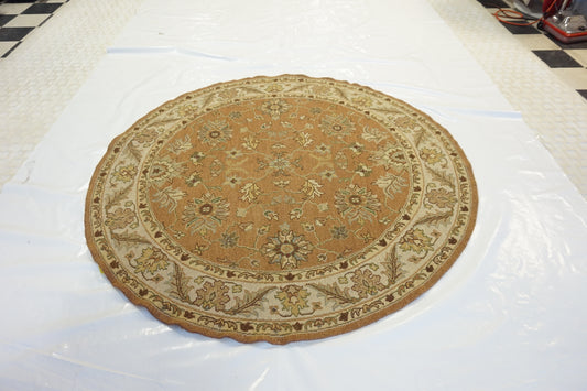 Traditional L.Rust 709 6ft Round Flat Weave Area Rug from India