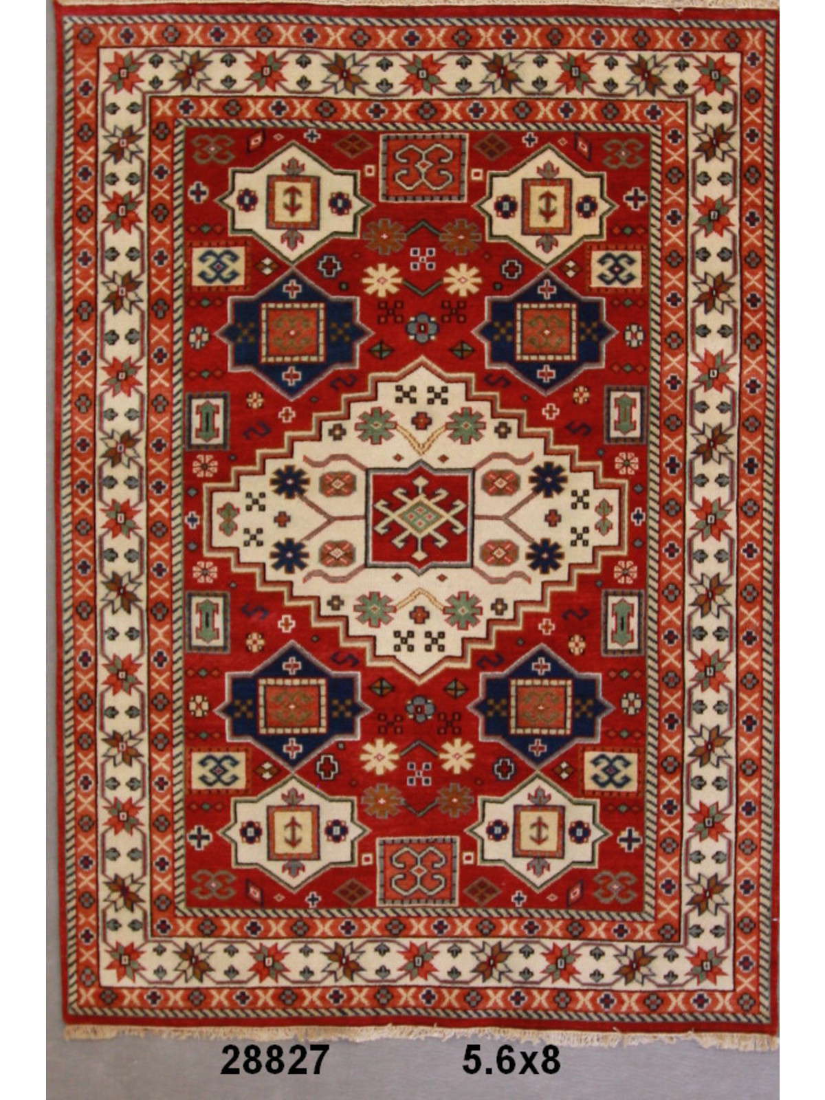 Traditional Red KAZAK 5x8 Hand Knotted Area Rug from India