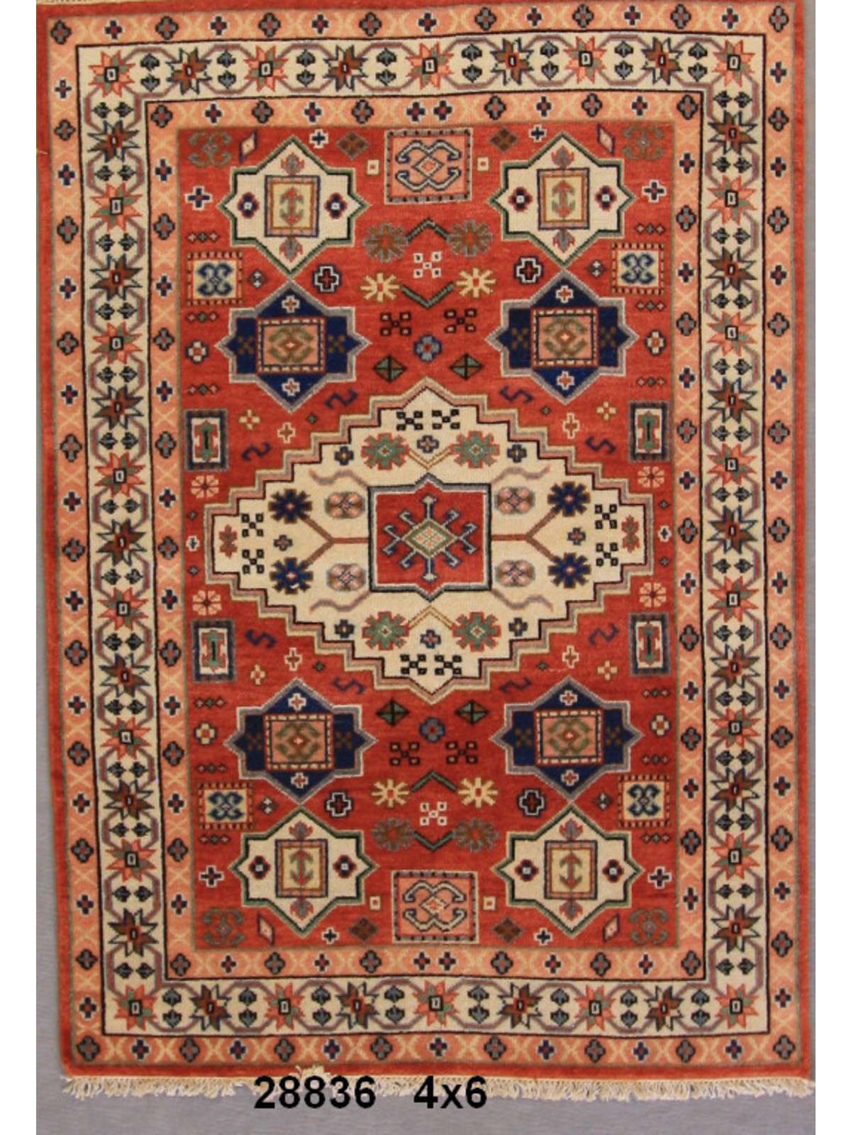 Traditional Rust KAZAK Oversize Hand Knotted Area Rug from India