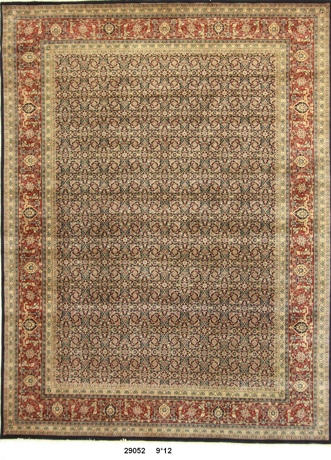 Traditional Navy HERATI 9x12 Hand Knotted Area Rug from India