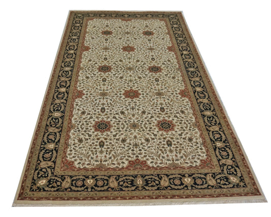 Traditional Beige BC-117 Oversize Runner Hand Knotted Area Rug from India
