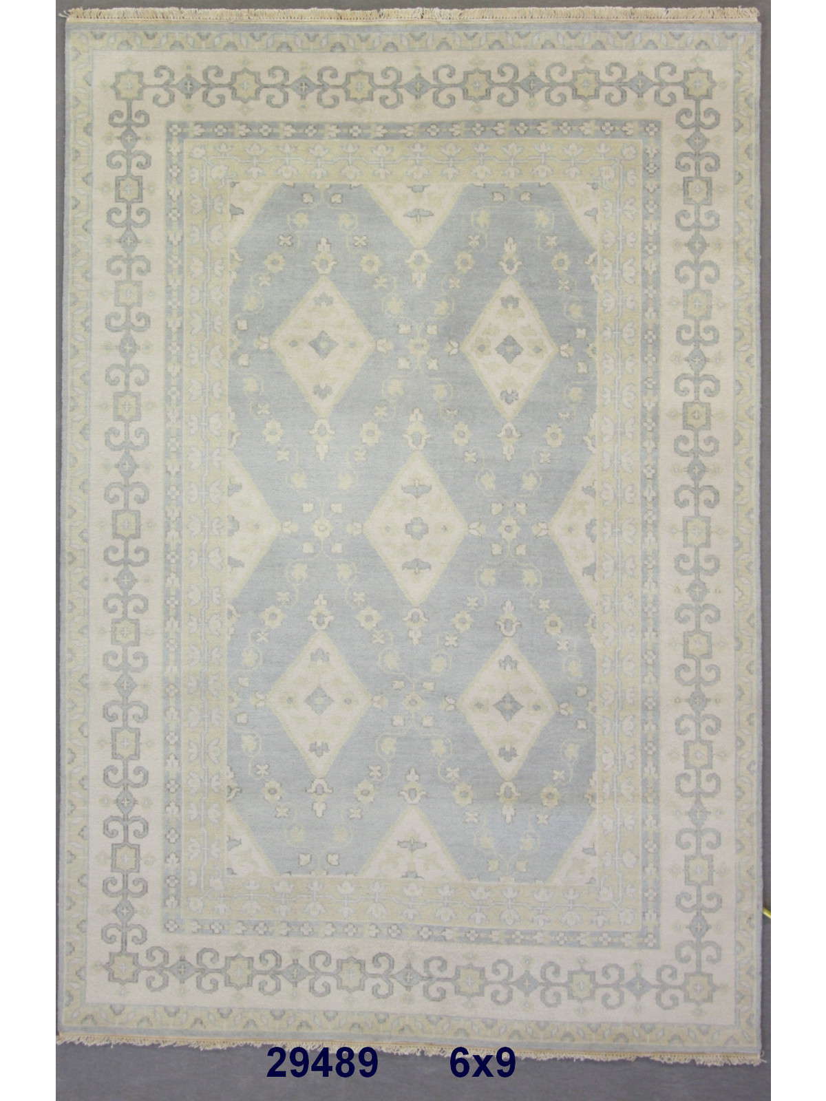 Traditional L.Blue KHOTAN 6x9 Hand Knotted Area Rug from India