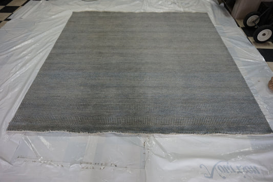 Modern Grey HPT-108 8ft Square Hand Knotted Area Rug from India