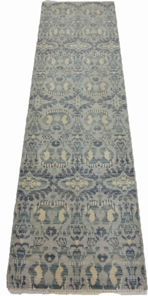 Modern Grey GC-5 10ft Runner Hand Knotted Area Rug from India
