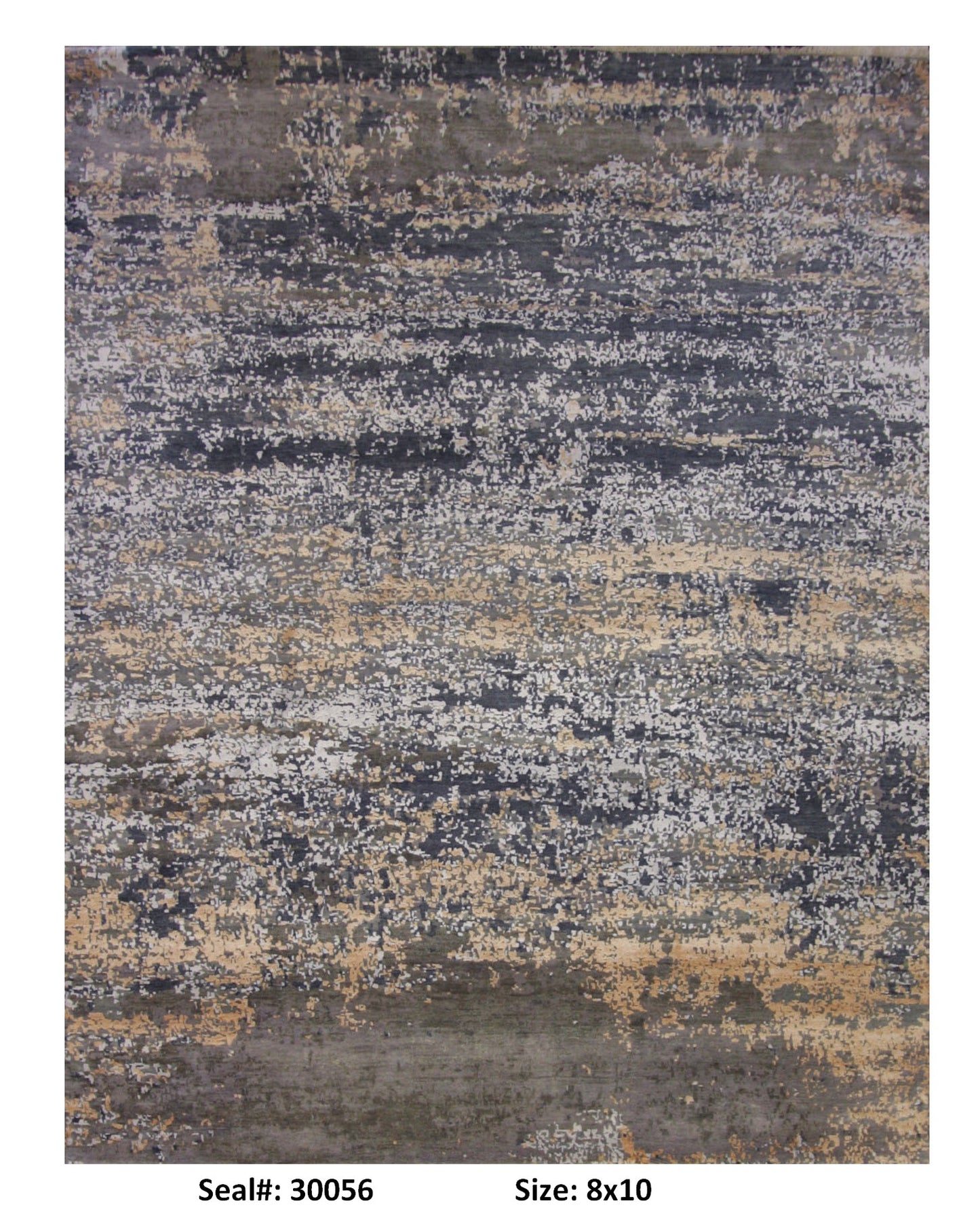 Modern Grey ABSTRACT 8x10 Hand Knotted Area Rug from India
