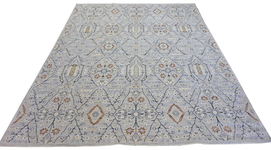 Modern Grey AJ-3 8x10 Hand Knotted Area Rug from Afghanistan