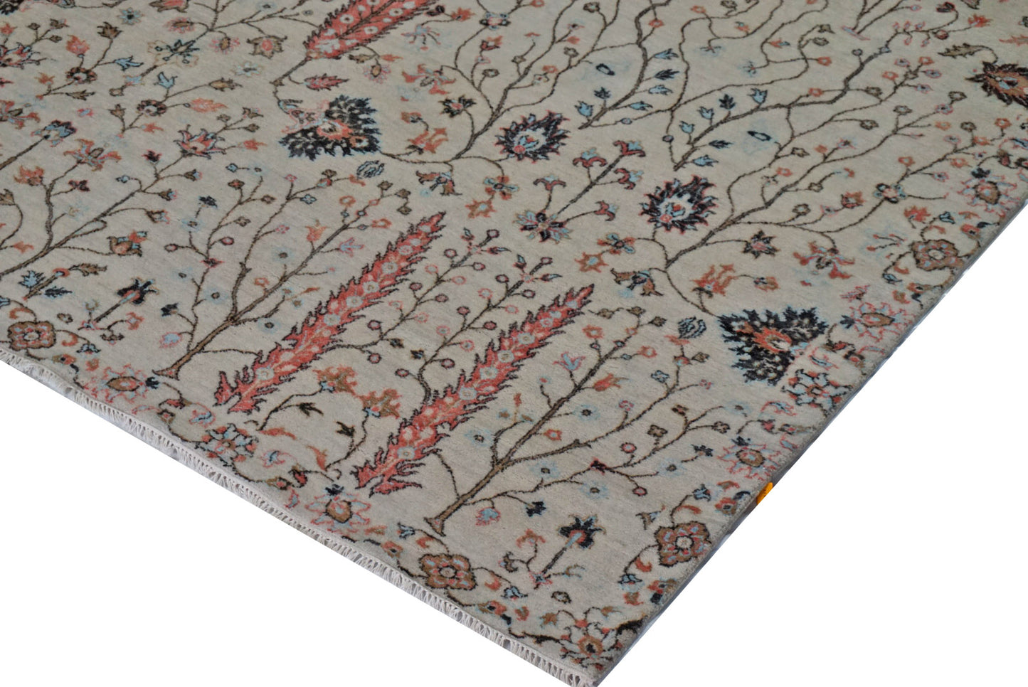 Modern Silver ERASED 9x12 Hand Knotted Area Rug from India