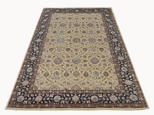 Traditional Beige 1110 6x9 Hand Knotted Area Rug from India
