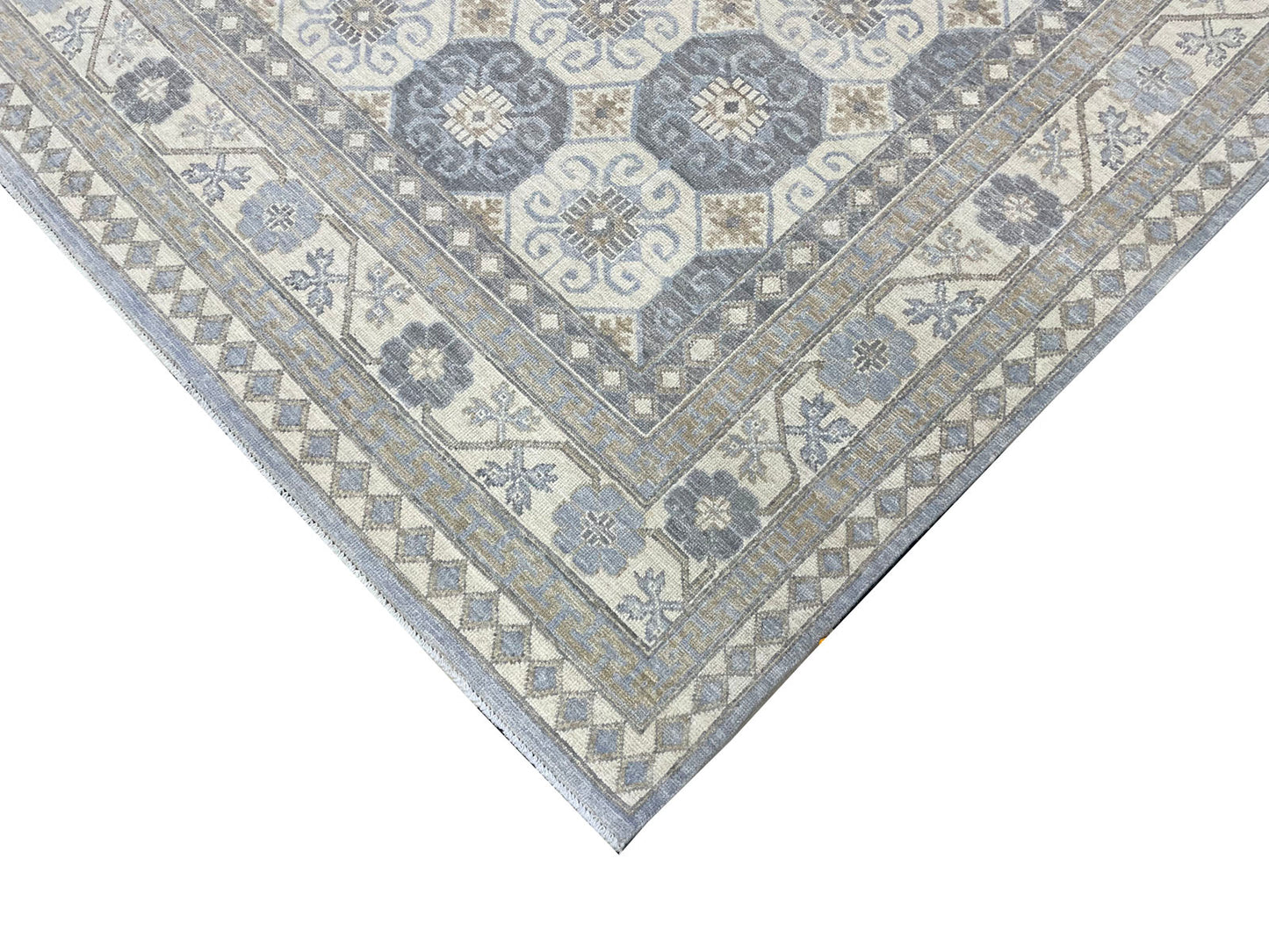 Traditional Grey KHOTAN 8x10 Hand Knotted Area Rug from Afghanistan