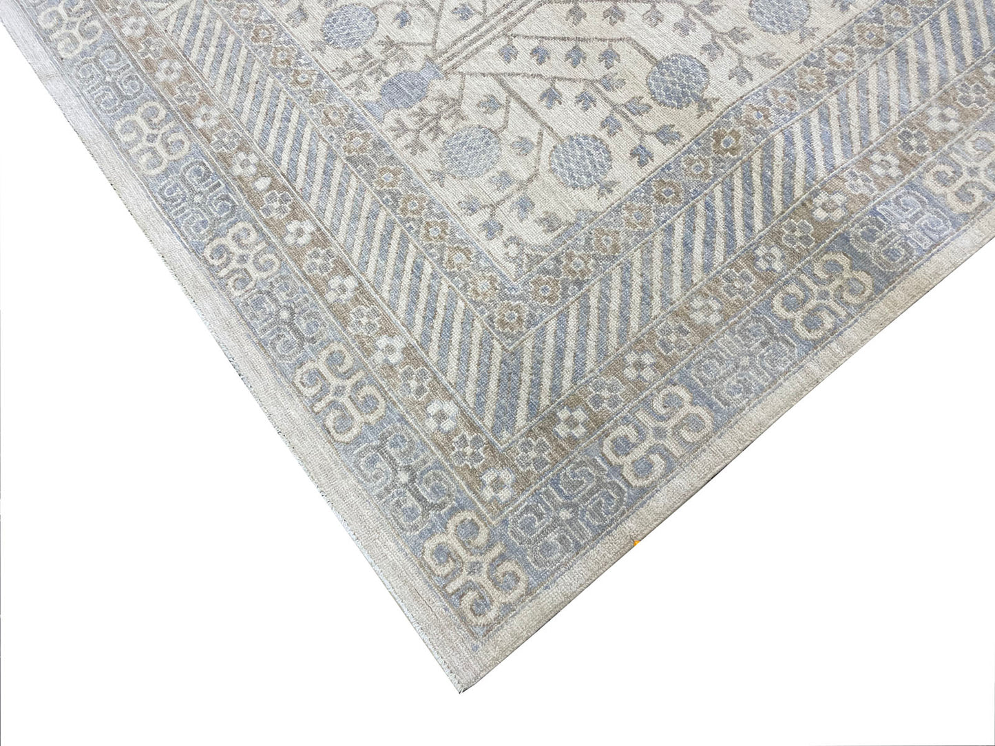 Traditional Ivory KHOTAN 8x10 Hand Knotted Area Rug from Afghanistan