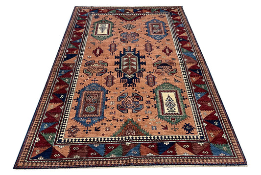 Traditional Multi BALOOCH 6x9 Hand Knotted Area Rug from Pakistan