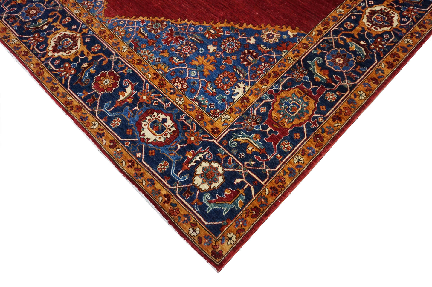 Traditional Red HERIZ 9x12 Hand Knotted Area Rug from Afghanistan