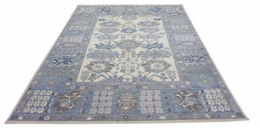 Traditional Ivory OUSHAK 8x10 Hand Knotted Area Rug from Afghanistan
