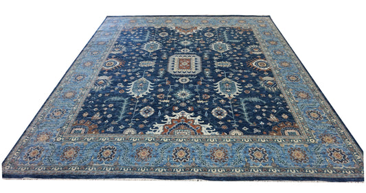 Modern D.Blue PBC01 Oversize Square Hand Knotted Area Rug from India