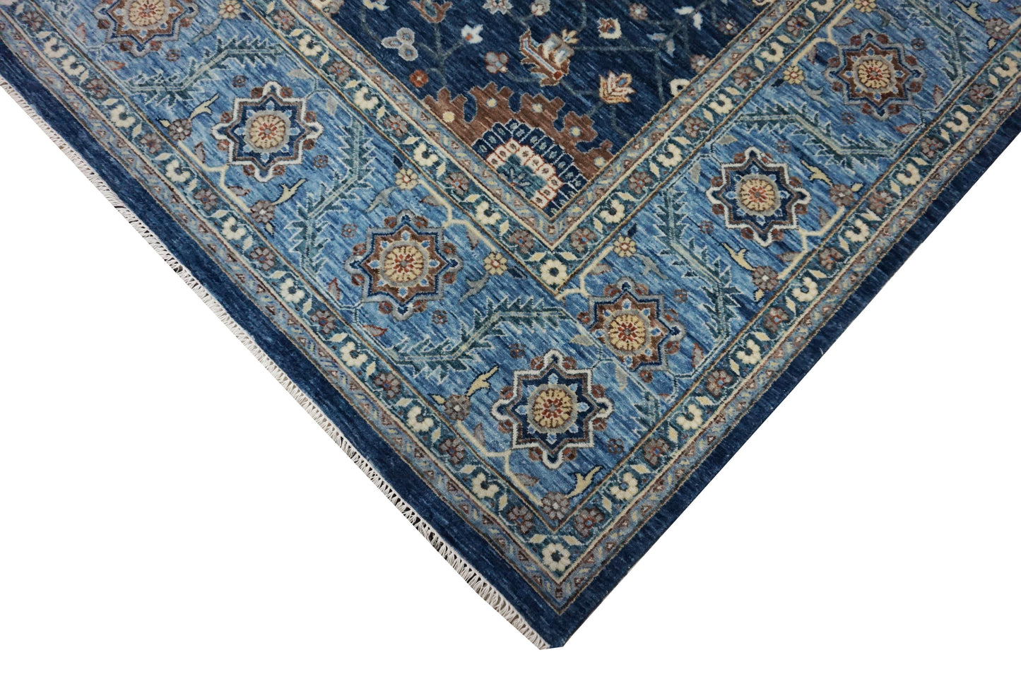 Modern D.Blue PBC01 Oversize Square Hand Knotted Area Rug from India