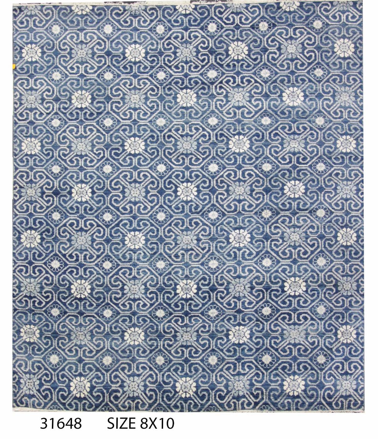 Modern D.Blue GC54 8x10 Hand Knotted Area Rug from India