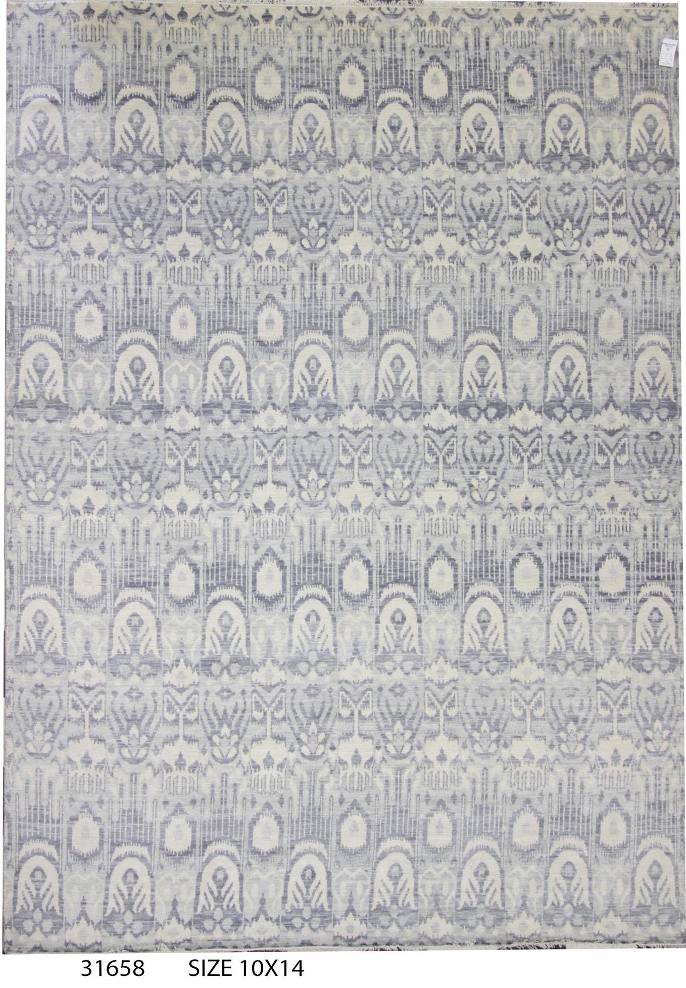 Modern Grey GC64 10x14 Hand Knotted Area Rug from India