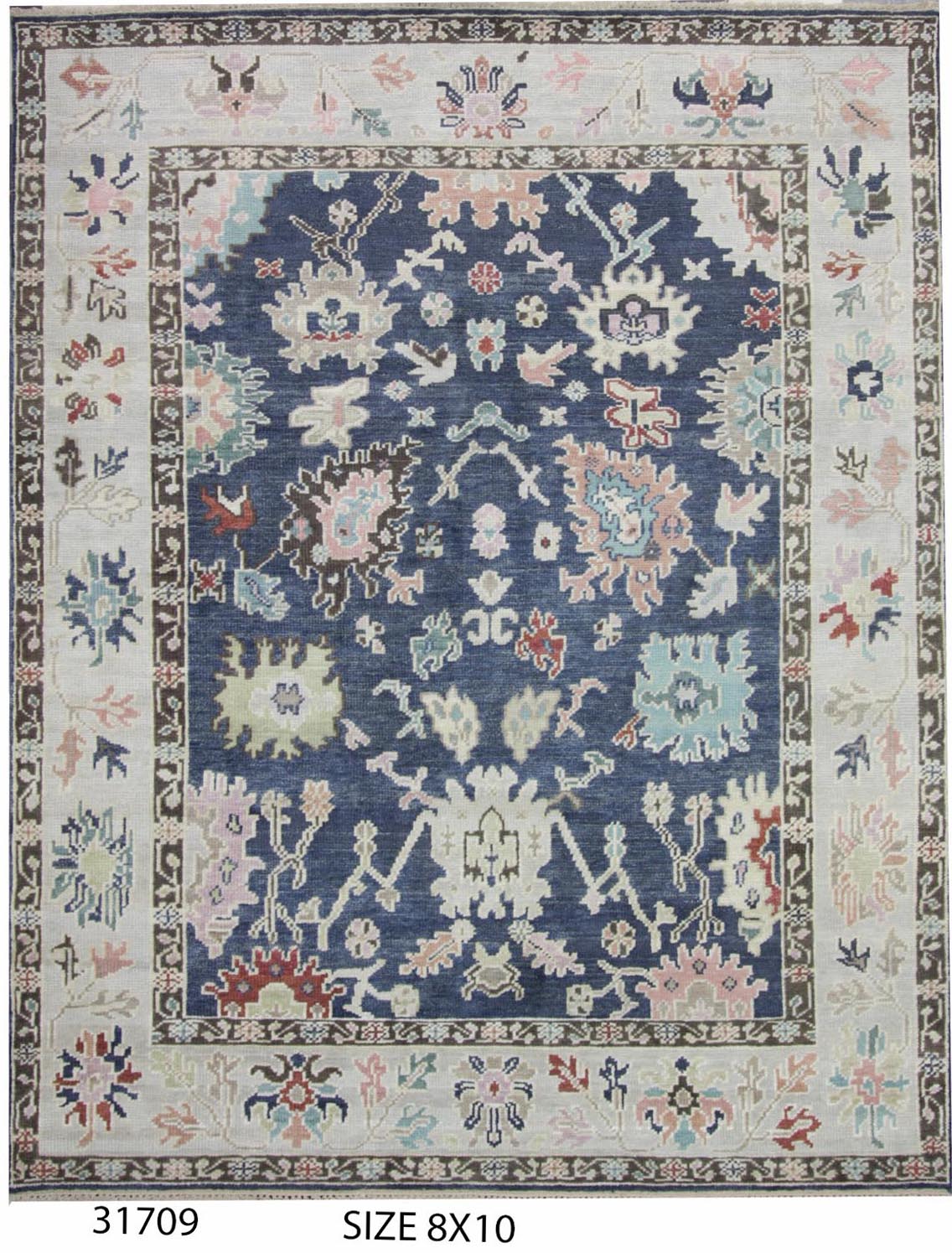 Traditional Blue ARF-07 8x10 Hand Knotted Area Rug from India