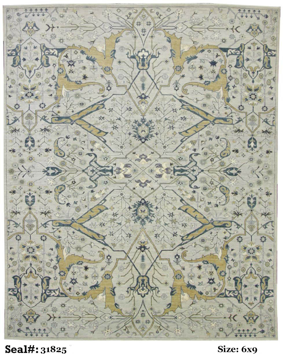 Modern Grey AJ-4 6x9 Hand Knotted Area Rug from Afghanistan