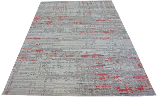 Modern Beige 26087 9x12 Hand Knotted Area Rug from India