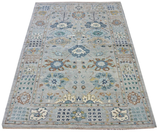 Traditional Grey 215 4x6 Hand Knotted Area Rug from India