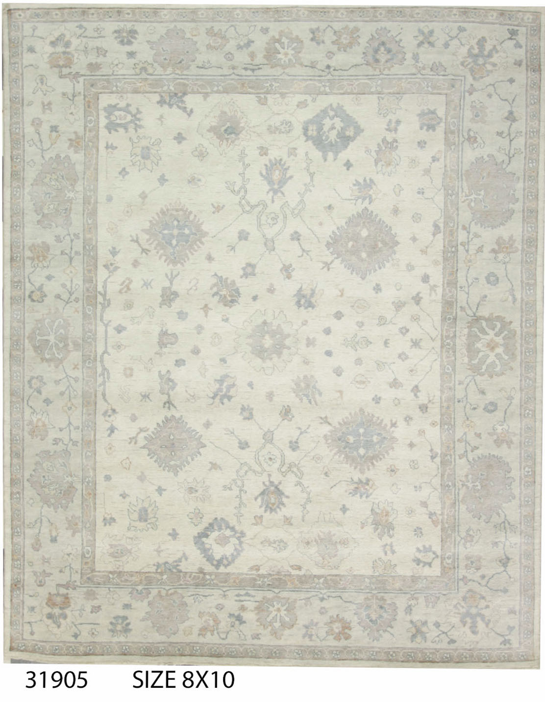 Modern Grey TK-7992 IN 8x10 Hand Knotted Area Rug from India