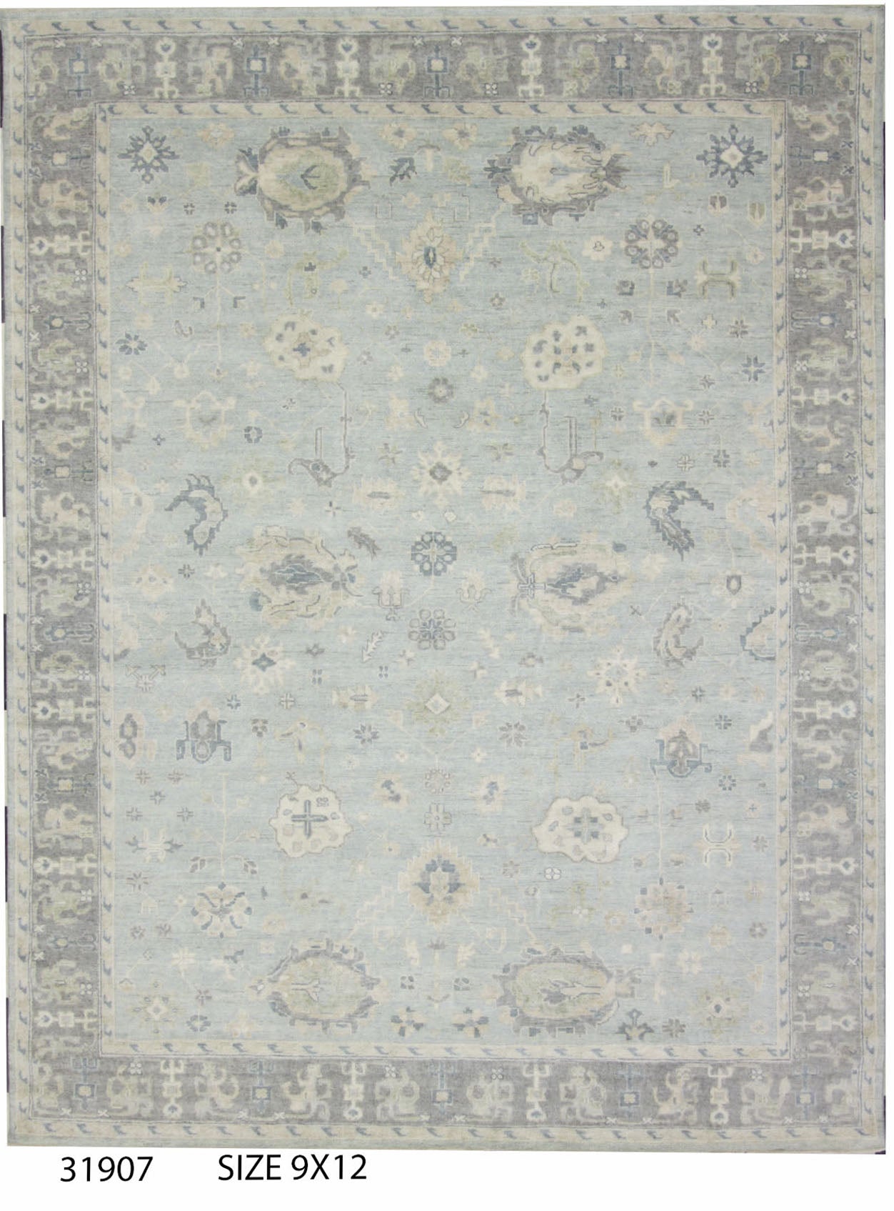 Modern S.Blue TK-63 IN 9x12 Hand Knotted Area Rug from India