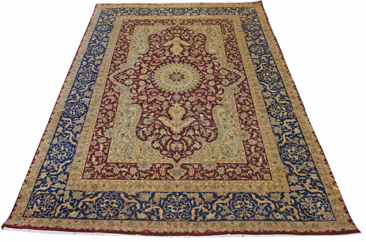 Traditional Red KASHAN 5x8 Hand Knotted Area Rug from India