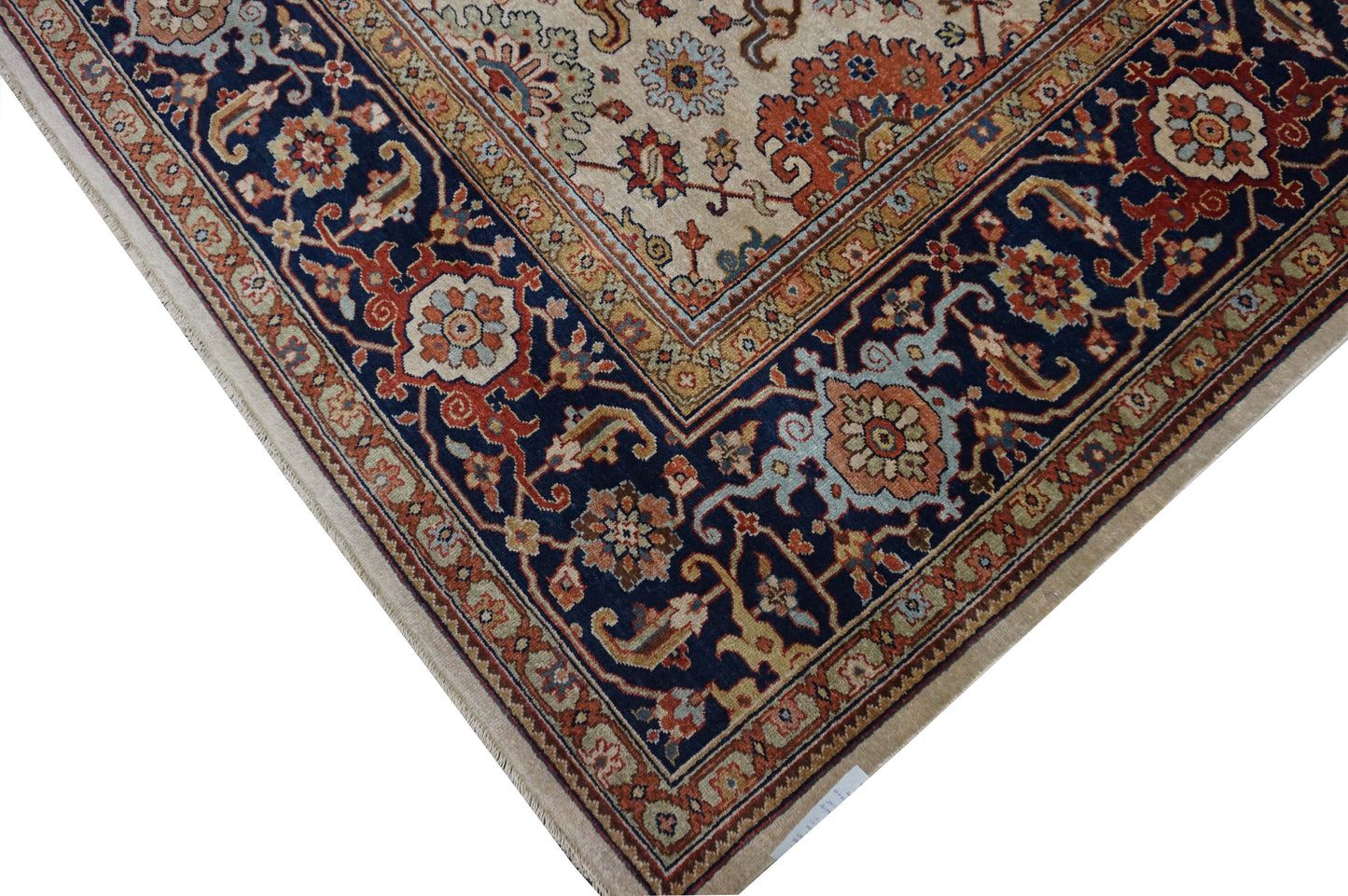 Traditional Cream 105 8x10 Hand Knotted Area Rug from India