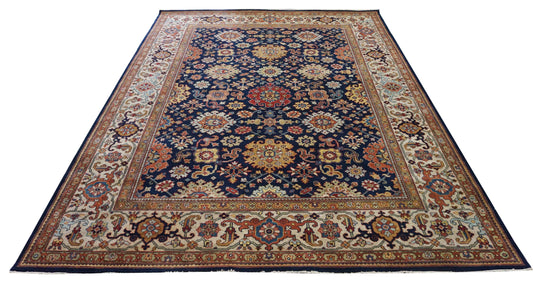 Traditional Navy 105 8x10 Hand Knotted Area Rug from India