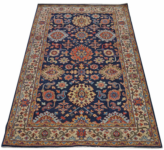 Traditional Navy 105 4x6 Hand Knotted Area Rug from India