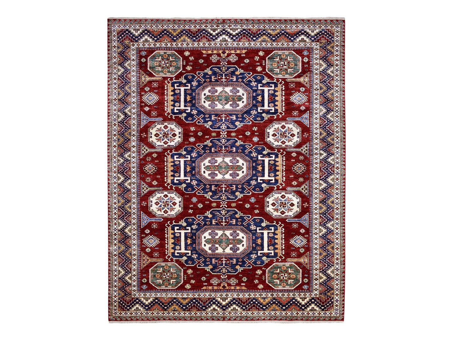 Traditional Red KAZAK 8x10 Hand Knotted Area Rug from Afghanistan