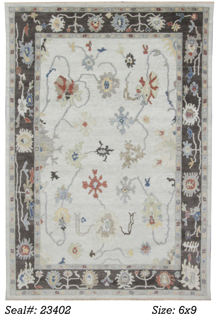 Traditional Silver AT-165 6x9 Hand Knotted Area Rug from India