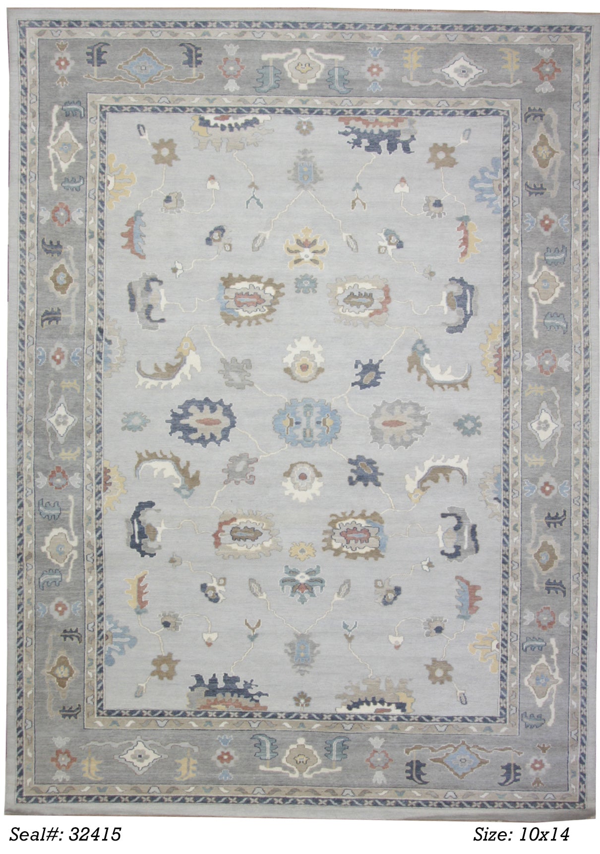 Traditional Silver AT-177 10x14 Hand Knotted Area Rug from India
