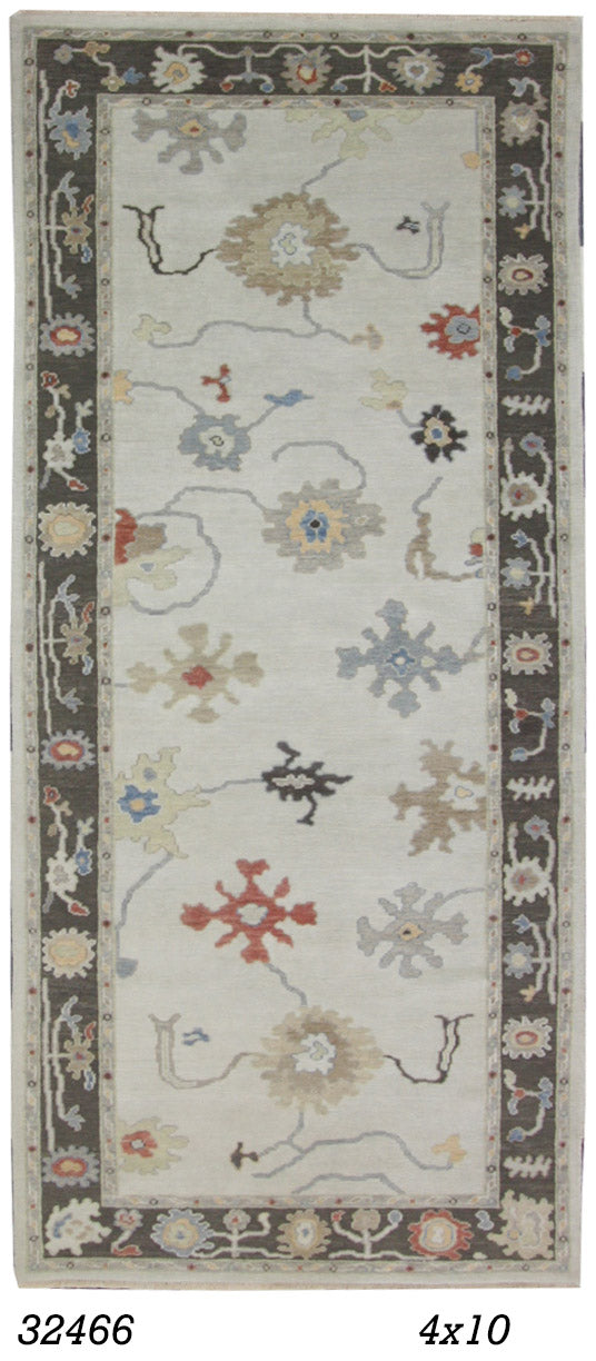 Traditional Silver AT-165 Oversize Runner Hand Made Area Rug from India