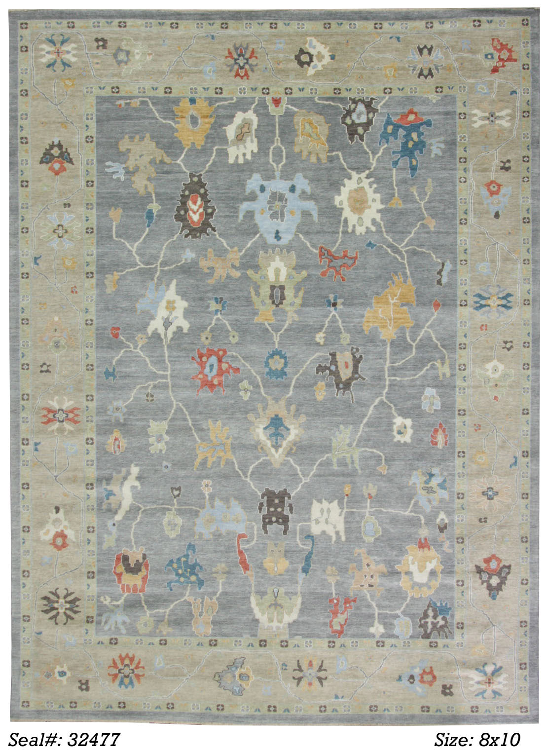 Traditional Blue AT-129 8x10 Hand Made Area Rug from India