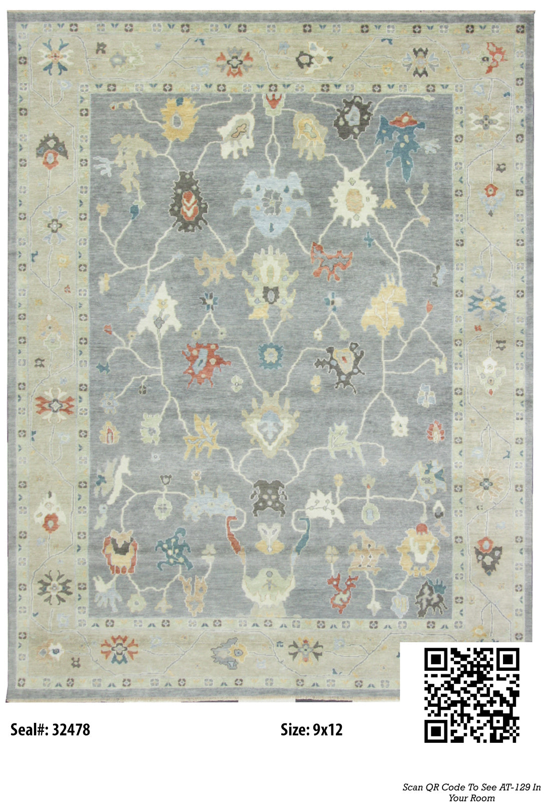 Traditional Blue AT-129 9x12 Hand Knotted Area Rug from India