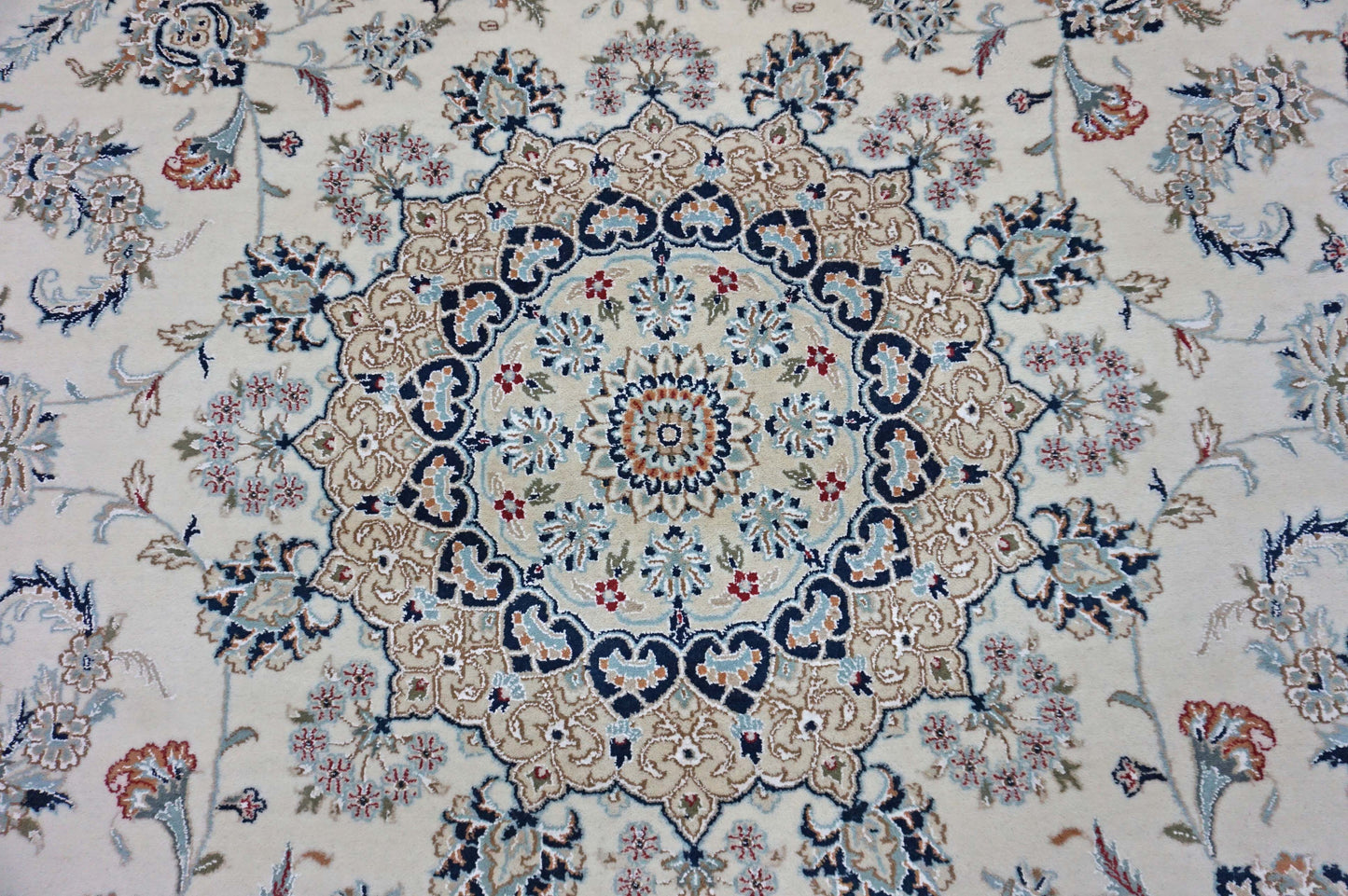 Traditional Ivory NAIN 4x6 Hand Knotted Area Rug from India