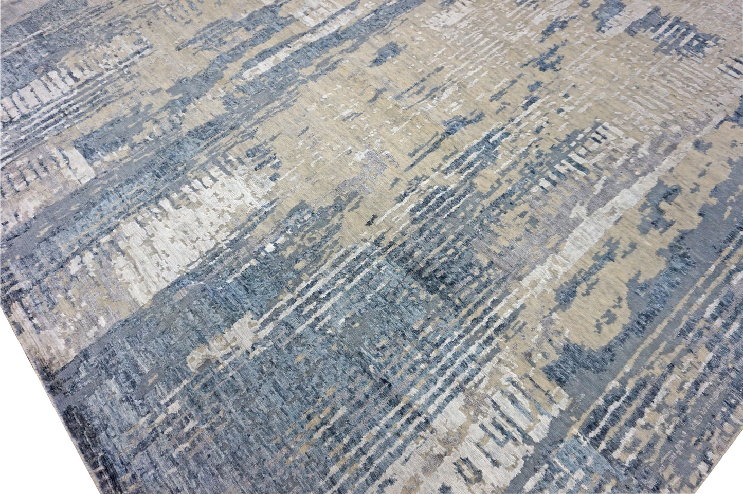 Modern Blue RD-01 8x11 Hand Knotted Area Rug from India