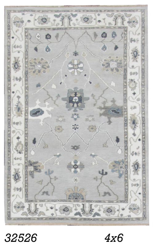 Traditional Silver AT-125 4x6 Hand Knotted Area Rug from India