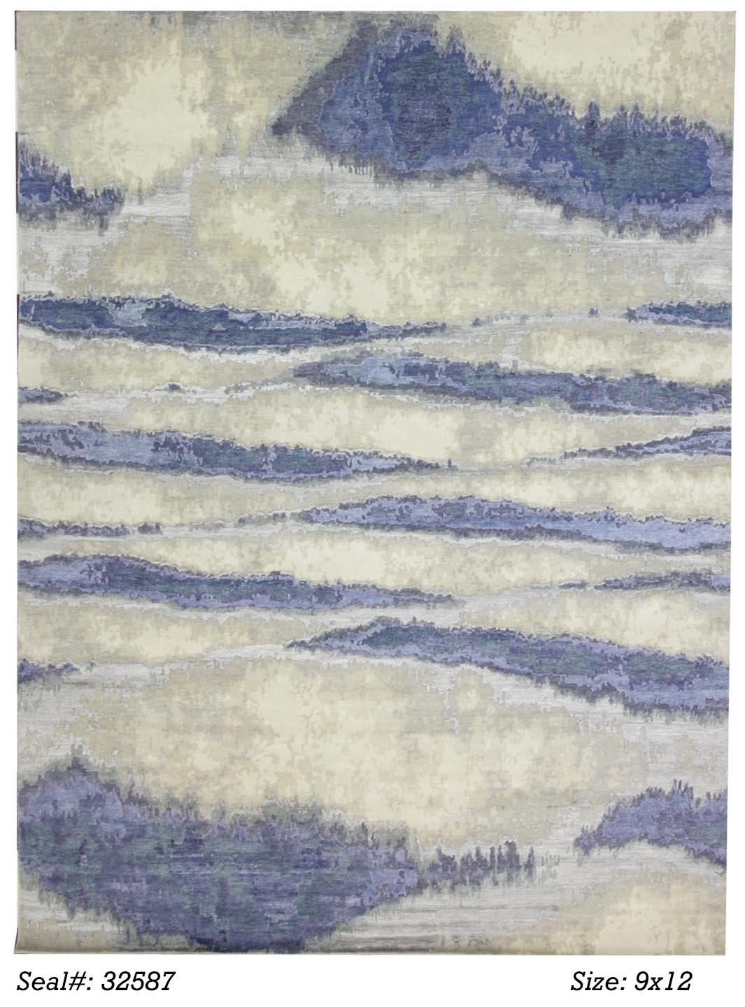Modern Silver AV-02 9x12 Hand Knotted Area Rug from India